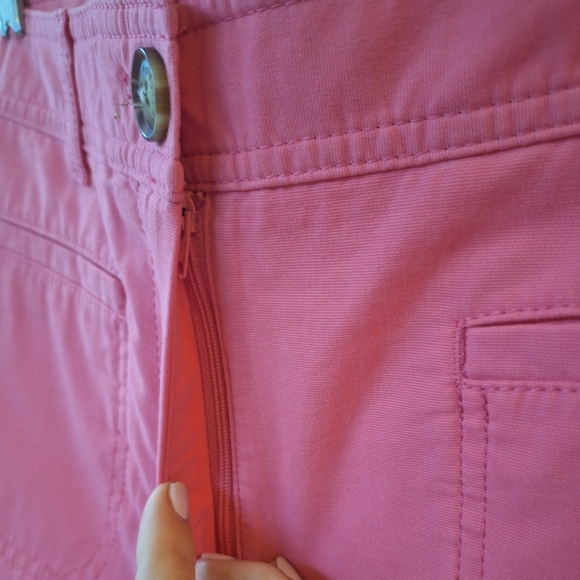 Talbots Womens Pink Geranium Wide Leg Cropped Pants Size 8P - Picture 4 of 10